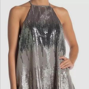 Show Me Your MuMu Silver Sequin Gomez Mini Dress